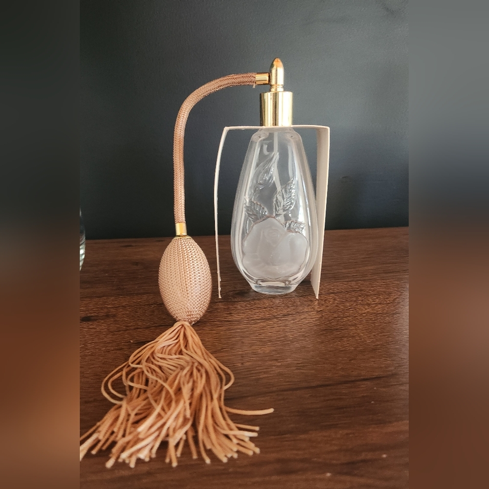 Vintage Cristal d'Arques French Lead Crystal perfume bottle, 6 inches tall
